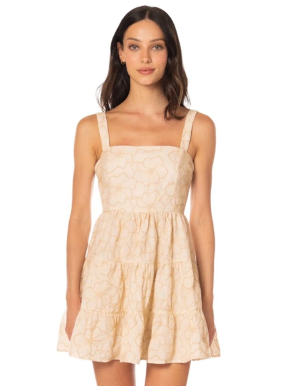 Maaji Moonlit Lace Emily Dress — Cream Floral Jacquard | M